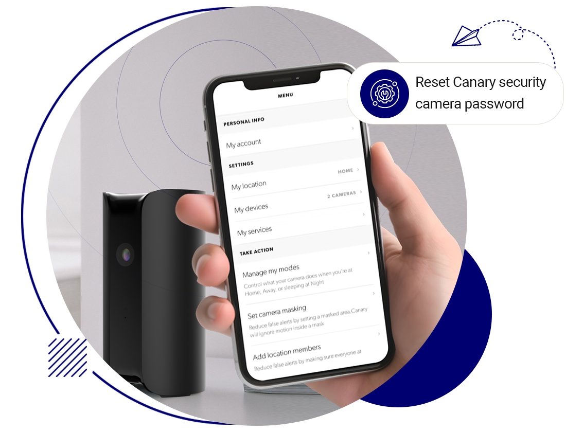 reset Canary camera password